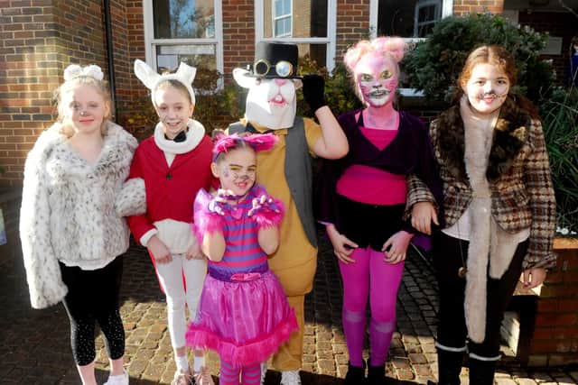 Back from left, Gracie Markham, 10, Jessica Williams, 11, Samuele Higgins, 10, Lottie Davenport, 10, and Ava Banerjee, 11, with Eden Graham, seven, at the front
Picture: Sarah Standing (150219-9203)
