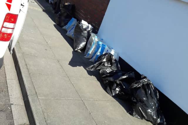 The bags of waste dumped by Kevin Wright in Fawcett Road in Southsea on July 2 in 2018