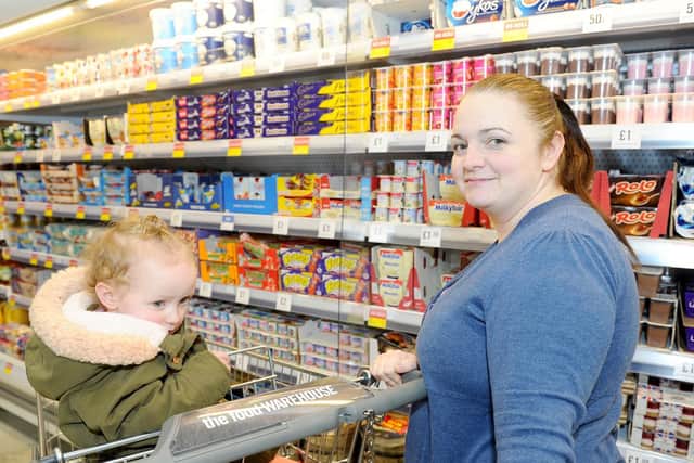 Pictured is: Kelly Blunden (37) from Gosport, with her daughter Naomi Milton (2). Picture: Sarah Standing (190219-9600)