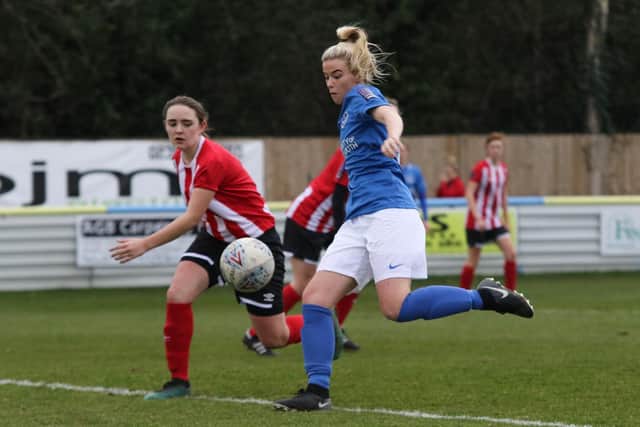 Danielle Rowe fired Pompey Women in the Hampshire Cup final. Picture: Jordan Hampton