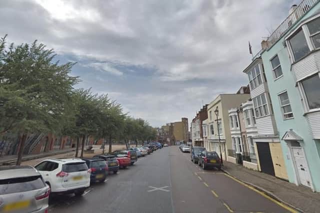 Broad Street, in Old Portsmouth, where police were called to a robbery in progress on Wednesday evening. Picture: Google Street View