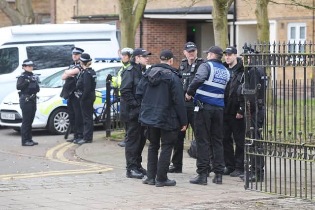 A police officer was stabbed in the back at Stamshaw Park near Newcomen Road in Portsmouth, on Thursday, February 21 at 12.15pm.Picture: Sarah Standing (210219-1688)