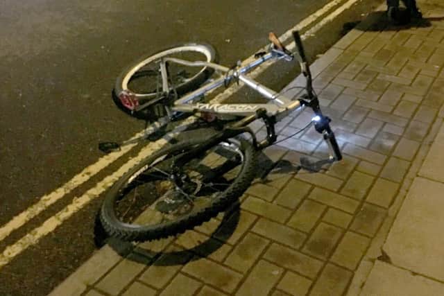 Photos show the aftermath of an attack on a cyclist carried out by moped-riding cousins Matheus and Vinicius Dos-Anjos. It happened on September 21, 2017, in Fawcett Road and Lawrence Road. Pictures show the aftermath in Lawrence Road, Southsea, Portsmouth. The bike was the one ridden by victim Andrew Storey.