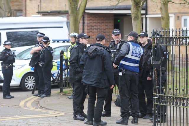A police officer was stabbed in the back at Stamshaw Park near Newcomen Road in Portsmouth, on Thursday, February 21 at 12.15pm.
Picture: Sarah Standing (210219-1688)