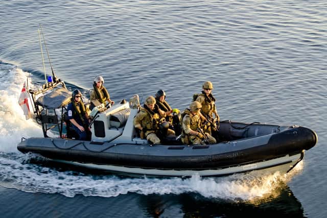 A boarding team from HMS Dragon sets off on its latest drugs bust in the Gulf