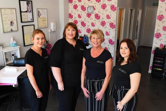 The team at Beautilicous, from left, Jemma Binning, Emma Hayward, Sonya Silvester, and Shara Muscroft 
Picture: Malcolm Wells (190220-3893)
