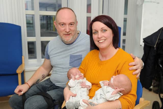 Proud parents, Mark Lawrence and Nikki Fletcher with Oliver and George
Picture: Habibur Rahman
.