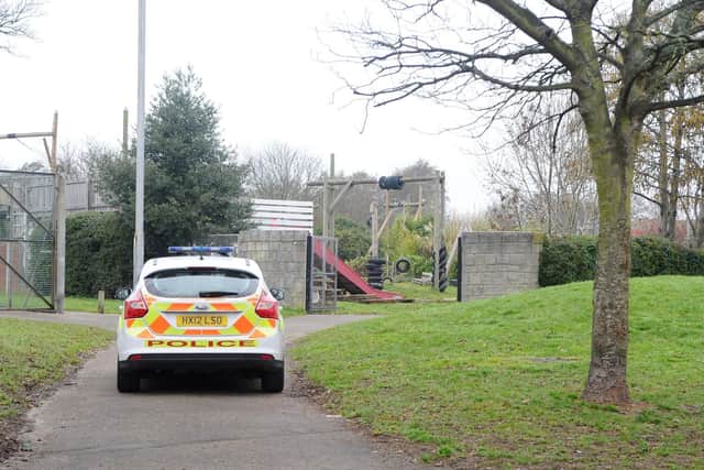 A police car at Stamshaw Park on Friday, February 22. Picture: Sarah Standing