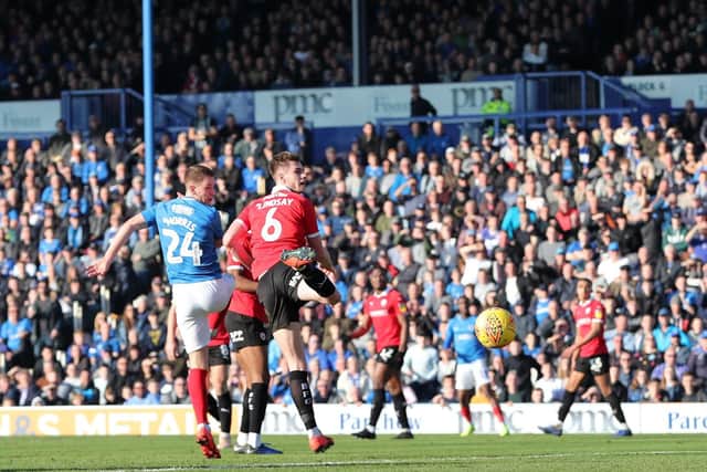 Bryn Morris sees his header go wide