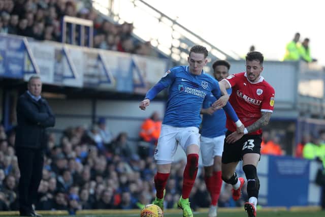 Ronan Curtis battles down the wing