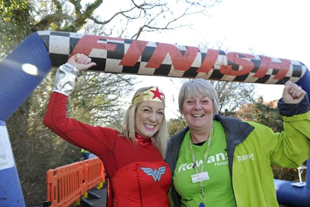 Competitors have taken part in a 5K running race in Wickham to raise money for The Rowans Hospice. 
(left), organiser Kerry Brown and Debbie Pick of The Rowans Hospice.
Picture: Ian Hargreaves  (240219-1)