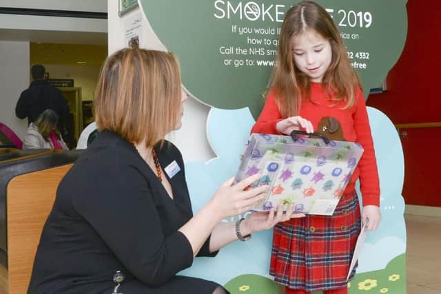 Amelie Greenwood, 7, with Lois Howell from Queen Alexandra Hospital