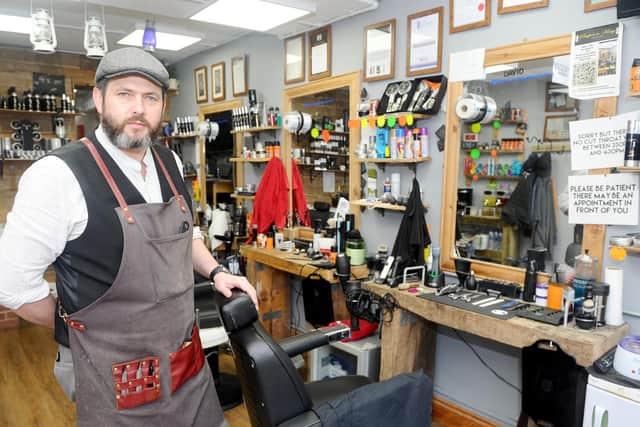 Pauper to King Barbers in Gosport, has been shortlisted for an award in the English Hair and Beauty Awards.Pictured is: Michael Baker, owner of Pauper to King.Picture: Sarah Standing (140219-9078)