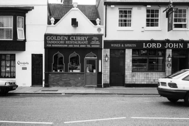 Golden Curry restaurant and Lord John Russell pub