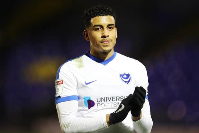 Louis Dennis is set to miss out on Pompey's Checkatrade Trophy semi-final. Picture: Joe Pepler