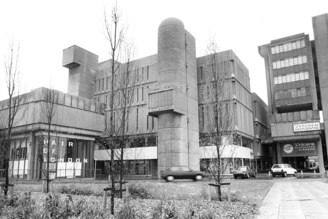 The exterior of Portsmouth's Tricorn in 1990