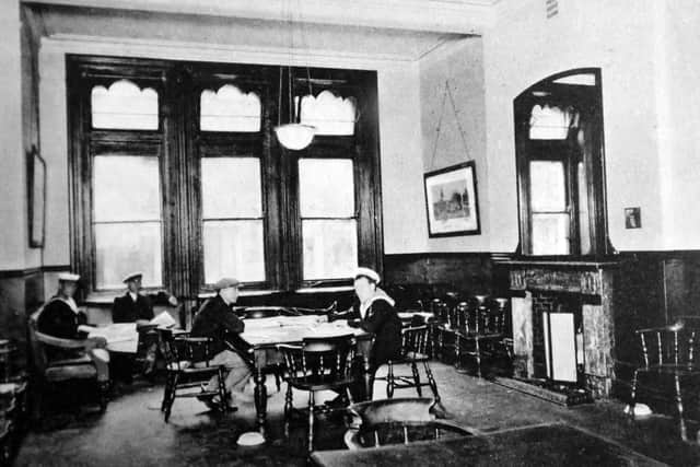 A pre-First World war scene inside the lounge of the Trafalgar Institute, later the Traf Club, in Edinburgh Road, Portsmouth. Photo: George Millener collection.