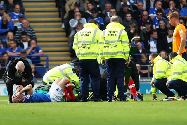 Thompson has form when it comes to injuring himself with team-mates. He was left unconscious following an aerial collision with Drew Talbot against Oldham last season