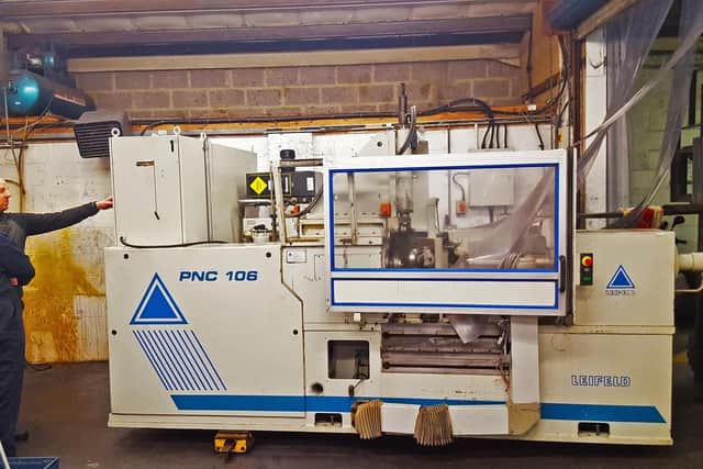 CNC Leifield Metal Spinning Lathe being installed at Excell Metal Spinning in Portsmouth