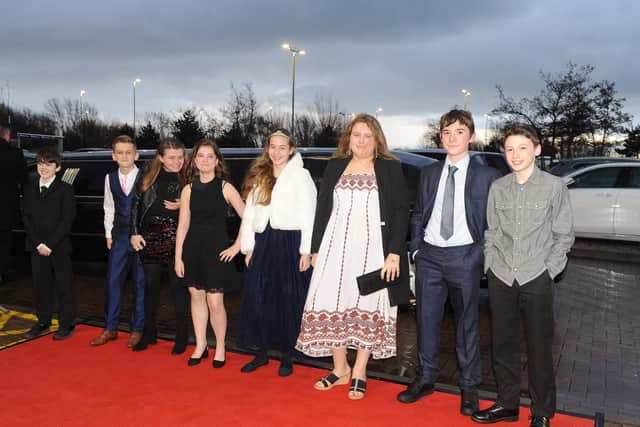 Children arriving on the red carpet at Port Solent.
