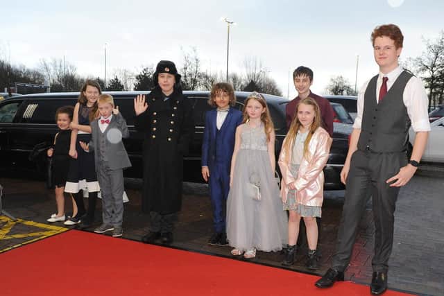 More Children arrive on the red carpet at Port Solent.