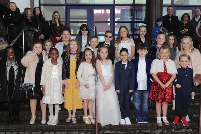 Children on the red carpet at Port Solent.