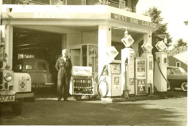 Non's husband Harry Hampton at West End Garage.