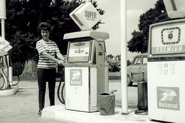 Non at the pumps at West End Garage, Hayling Island.