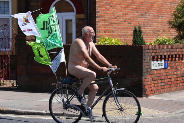 Cyclist Ian Henden has organised the World Naked Bike Ride in Portsmouth for nearly nine years.