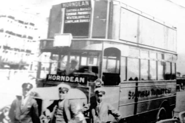 Not of great quality but worth a show, here we see a Southdown bus on a trip to Horndean in 1920. Photo: Barry Cox collection.