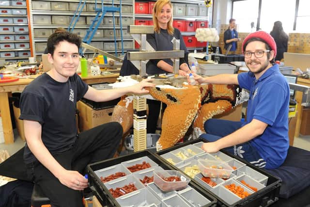 Jack Diprose, Kamila Stahlavska and James Diprose all work as builders at Bright Bricks in Bordon. Picture: Habibur Rahman