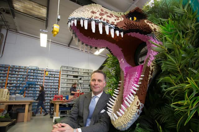 The Marwell Zoo Brickosaurs event. Bright Bricks in Bordon are making lots of LEGO sculptures which are being displayed at Marwell Zoo in April. Pictured is CEO of Marwell, James Cretney.