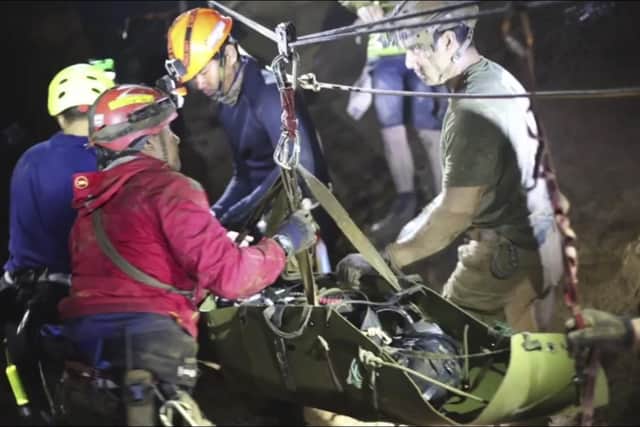The cave rescue Picture: Thai NavySEAL Facebook Page via AP