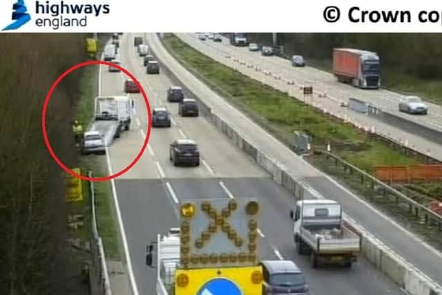 Broken down vehicle on M27