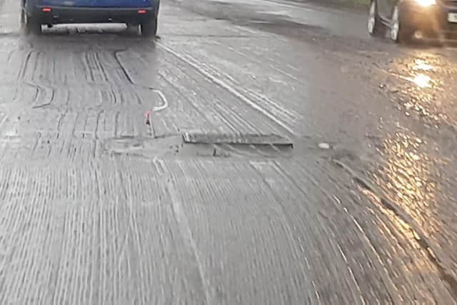 A still image of one of the raised ironworks on Langstone Road, which Nathan Davies captured on video