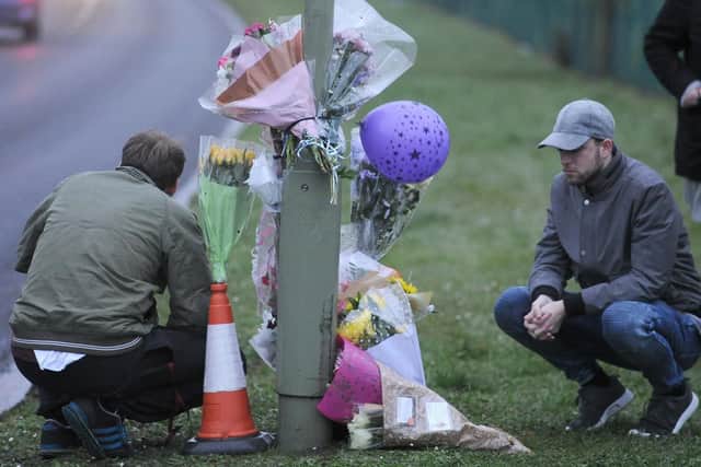Dozens of flowers were placed close to where Aaron died in Grange Road, Gosport. Photo: Habibur Rahman