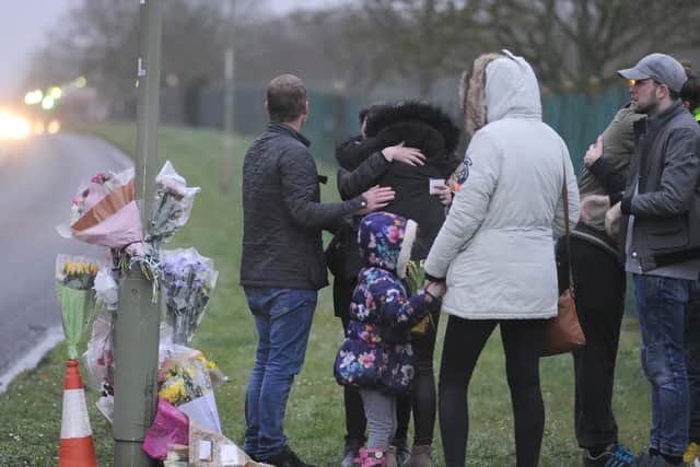 Friends and family pay tribute to Aaron Bache at  Grange Road, Gosport where he died