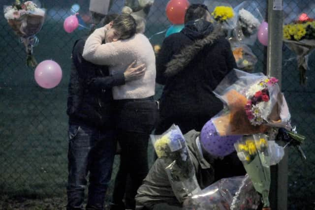 Friends and family pay tribute to Aaron Bache at  Grange Road, Gosport where he died