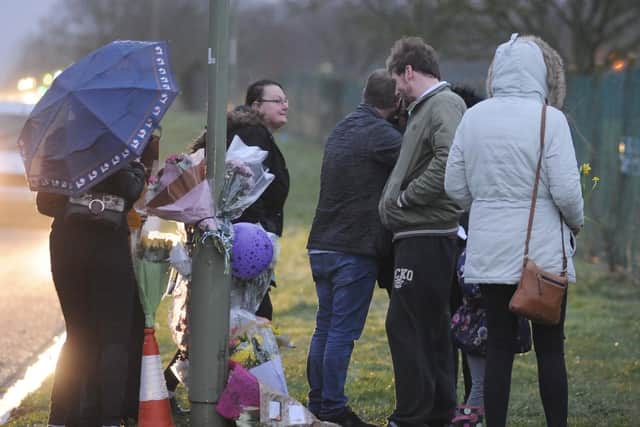 Friends and family pay tribute to Aaron Bache at  Grange Road, Gosport where he died. Photo: Habibur Rahman.