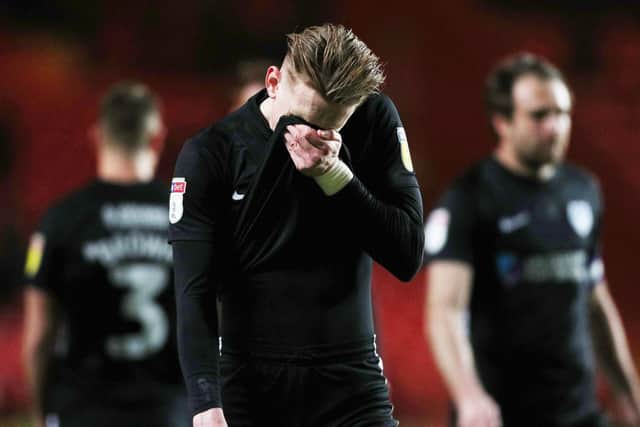 Dejected: Ronan Curtis Picture: Joe Pepler