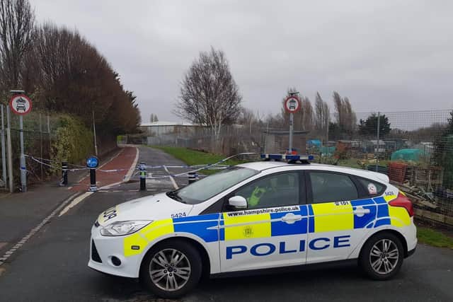 A police cordon is in place at Moneyfield Avenue in Portsmouth. Picture: Habibur Rahman