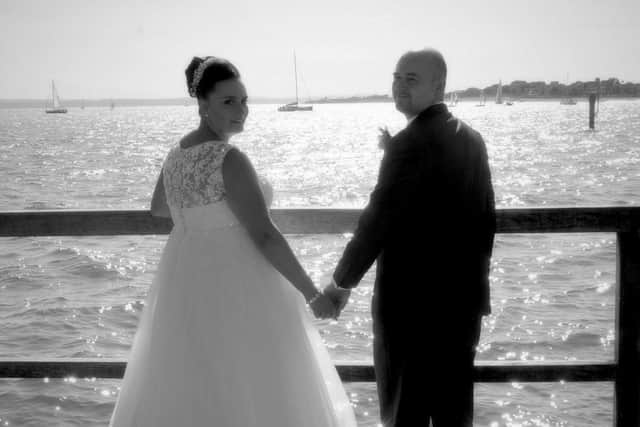 Natalie and Jay Willis at the Square Tower, Old Portsmouth. Picture: Mark Robbins Photography