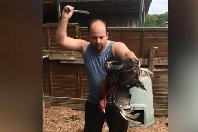 James Goddard of Mayles Close in Wickham was filmed beating a cockerel to death with a 3ft metal kebab skewer. The 27-year-old was jailed by Southampton magistrates for 18 weeks. Picture: RSPCA