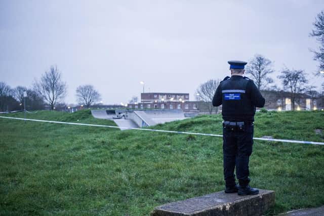Police at the scene of the incident on Friday. Picture: Habibur Rahman