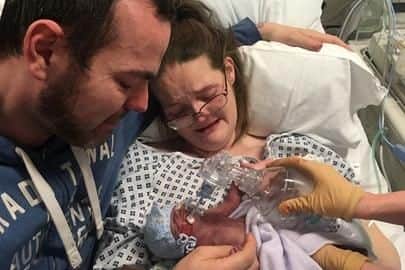 Shaun and Vicky with baby Kyle when he was born