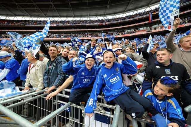 Pompey fans at the 2008 FA Cup final at Wembley. Picture: Allan Hutchings (082211-098)