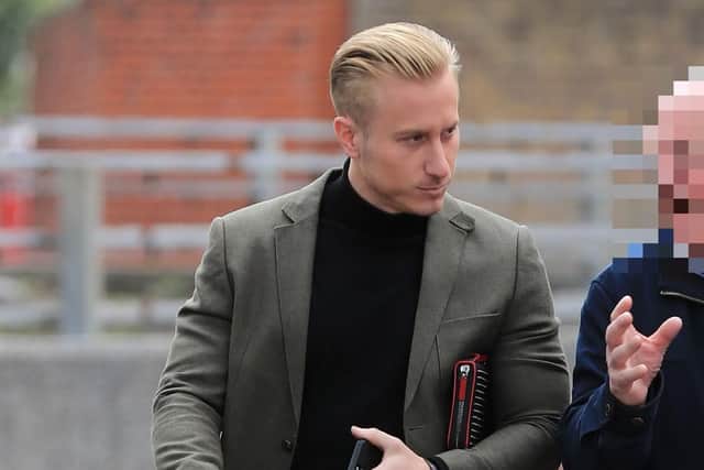 Kris Boyson, boyfriend of Katie Price, leaves Medway Magistrates' Court in Chatham, Kent, where he is charged with the use of threatening, abusive and insulting words and behaviour with intent to cause fear or provoke unlawful violence. Picture: Gareth Fuller/PA Wire
