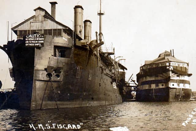 HMS  Hercules after de-masting and unarmed. By this point she had possibly become part of HMS Fisgard. Photo: Robert James collection.