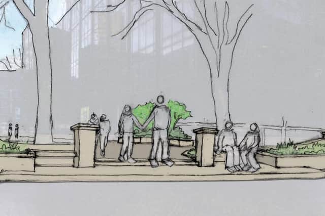 Sketch images for civic memorial space proposals