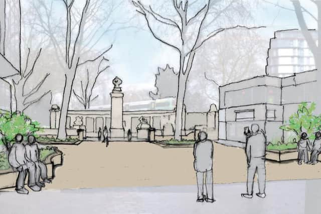 Sketch images for civic memorial space proposals